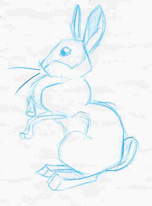 A Rabbit in Blue Pencil by Aspen