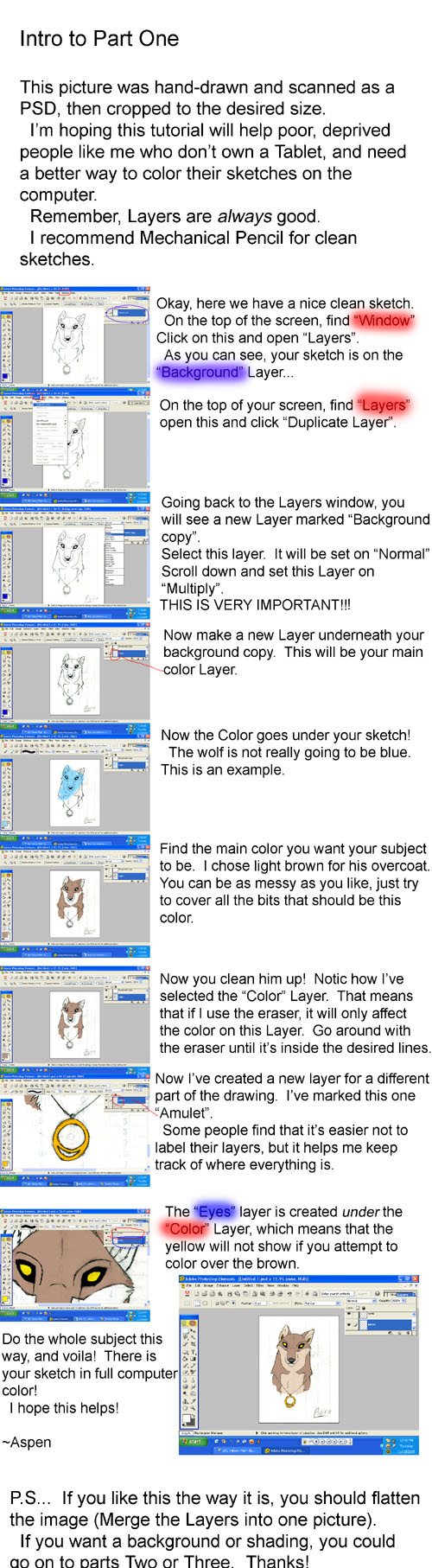 A Sketch Coloring Tutorial by Aspen