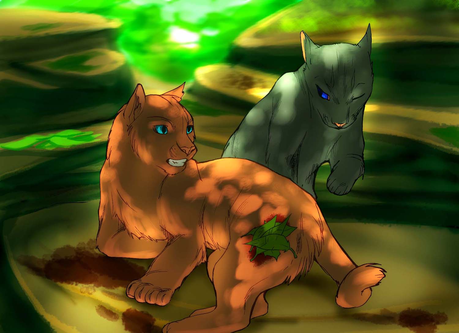 Cinderpelt + OC for Tjh1996 by Aspen