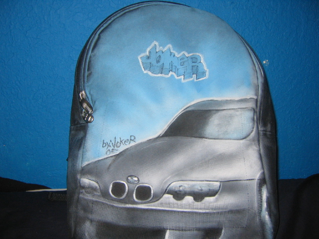 Car I Airbrush on My backpack by Astig
