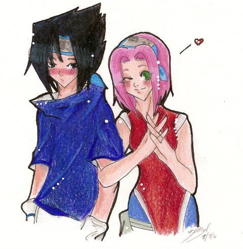 Sasuke and Sakura by Atashi