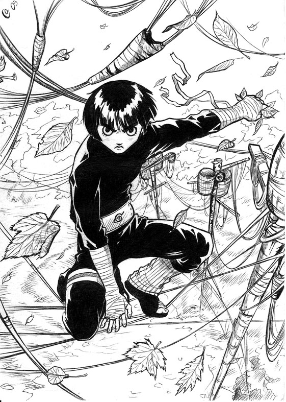 Rock Lee - dancing in wires by Autumn-Sacura