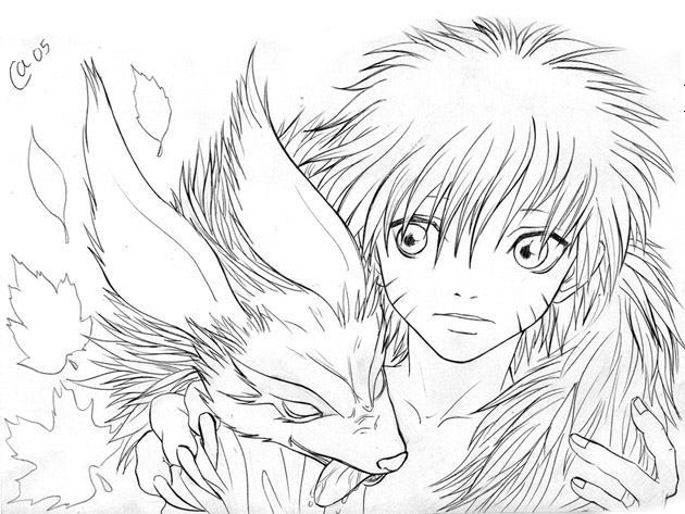 Naruto and his demon-fox by Autumn-Sacura