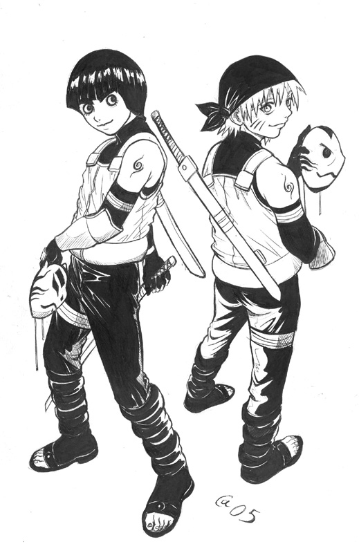Naruto & Lee - Anbu. by Autumn-Sacura