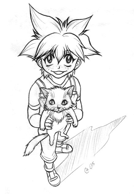 Max with kitten by Autumn-Sacura
