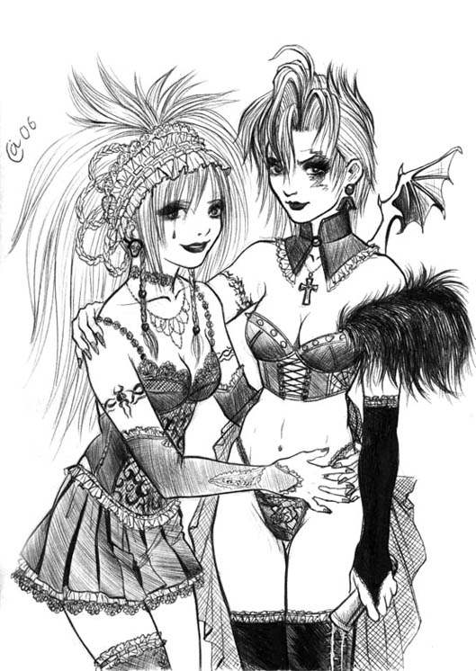 Rikku x Paine - Goth queens by Autumn-Sacura