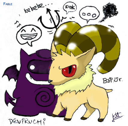 ~Deviruchi and Baphomet Jr., from Ragnarok Online~ by Autumns_Fable