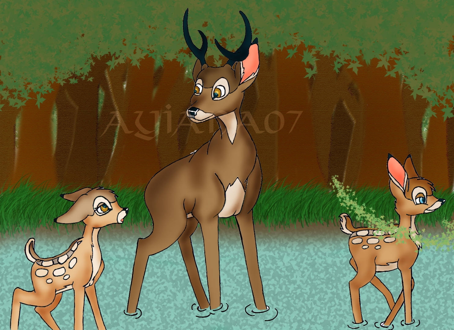 Bambi and his twins by Ayiana07