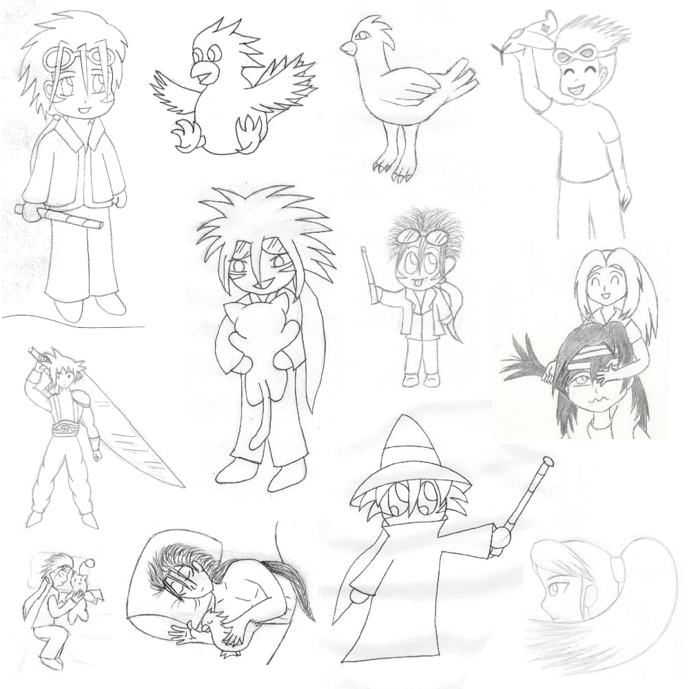 FFVII Doodles 1 by AzureMikari