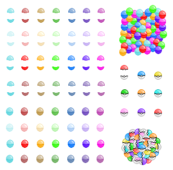 Pixel Toy Capsules and Pokeballs by AzureMikari