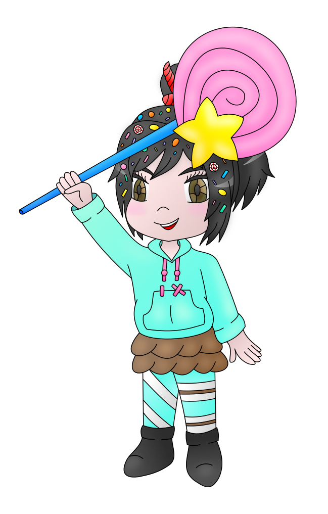 Vanellope (colored with lines) by AzureMikari