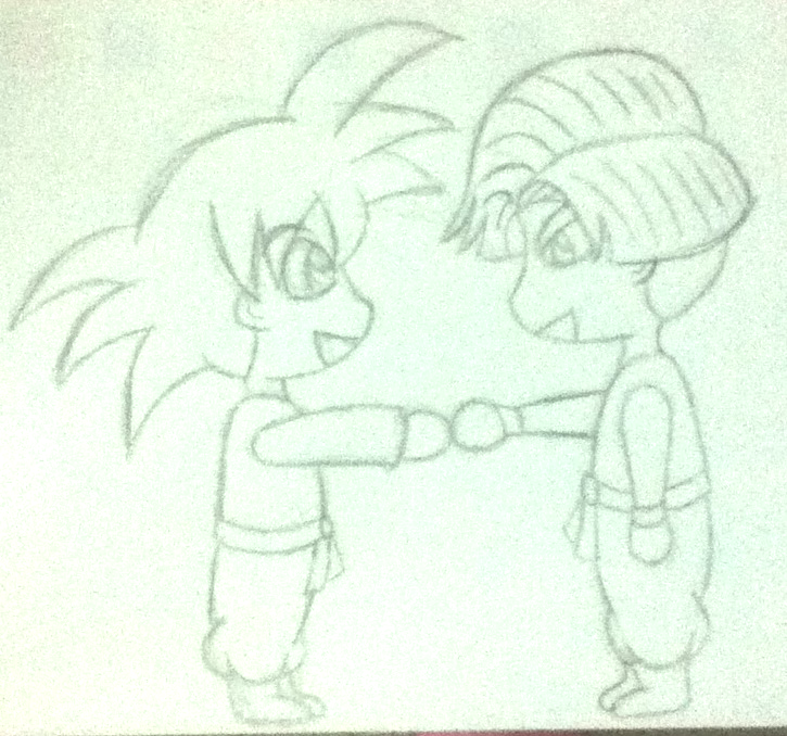 Goten and Trunks Sketch by AzureMikari