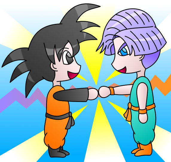 Goten and Trunks Colored by AzureMikari