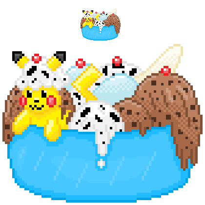 Pikachu icecream pixel details by AzureMikari