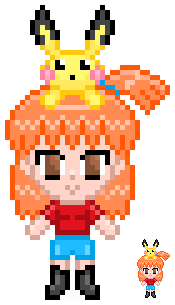 Ashley Ketchum - Ashimi (Pokemon) (pixel details) by AzureMikari