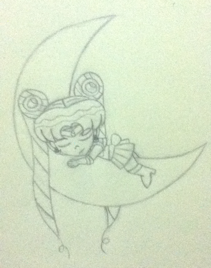 Sleepy Sailor Moon sketch by AzureMikari