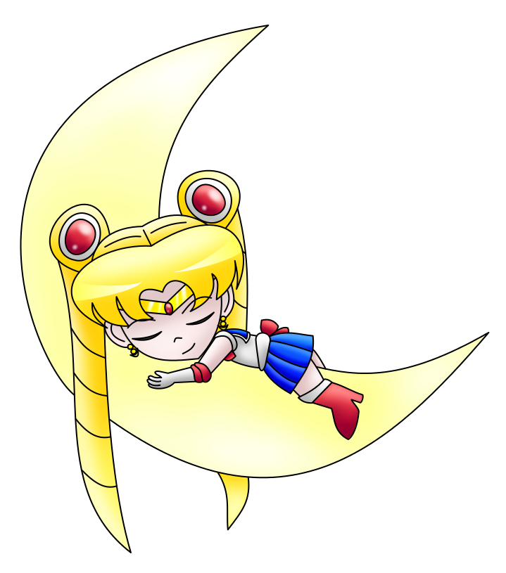 Sailor Moon colored (with lines transparent) by AzureMikari