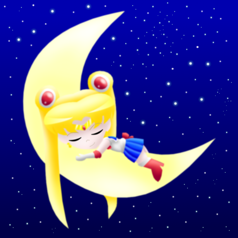 Sailor Moon colored (lineless with background) by AzureMikari