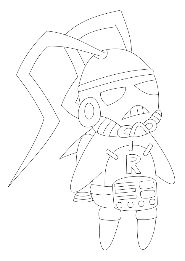 Team Rocket Storm Trooper Prinny lineart by AzureMikari