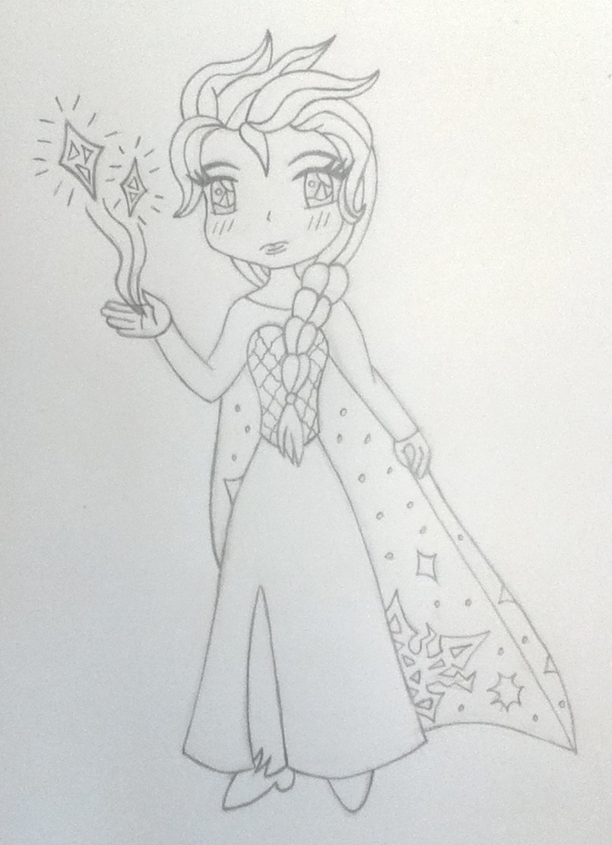 Elsa sketch by AzureMikari