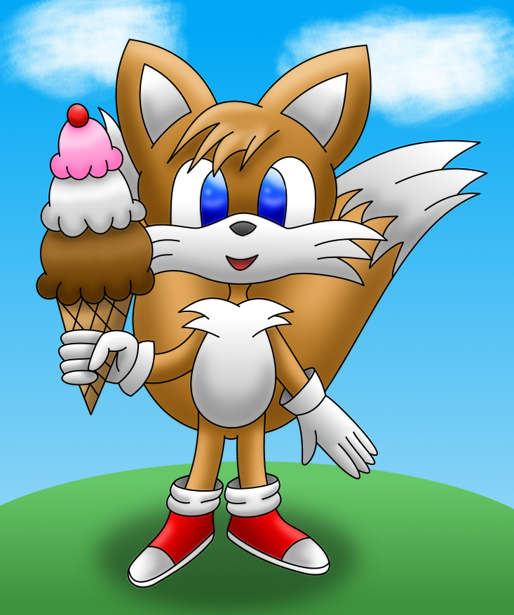 Tails (Sonic) colored by AzureMikari
