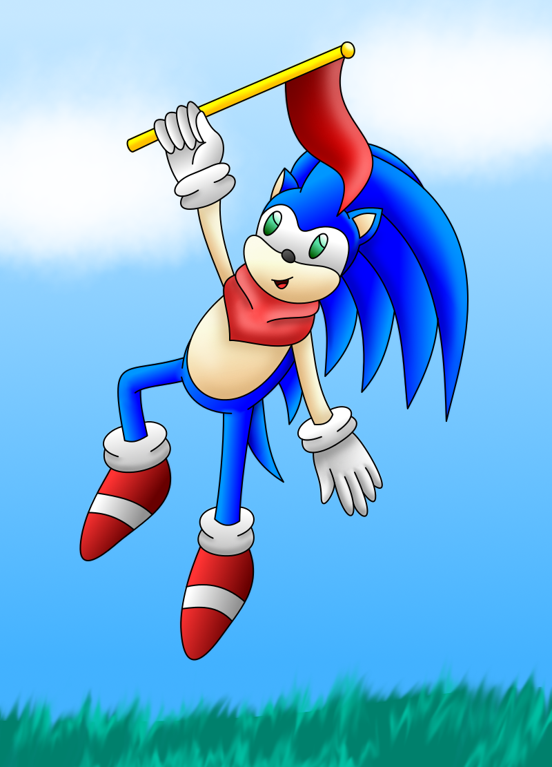 Sonic colored by AzureMikari
