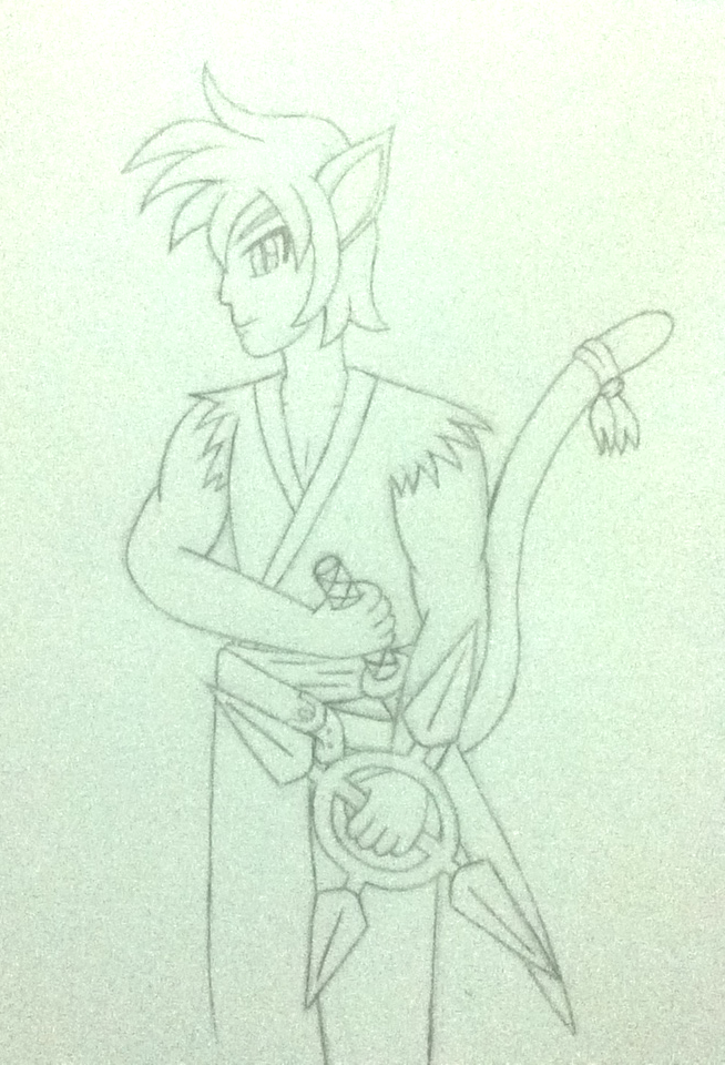 ninja catboy sketch by AzureMikari