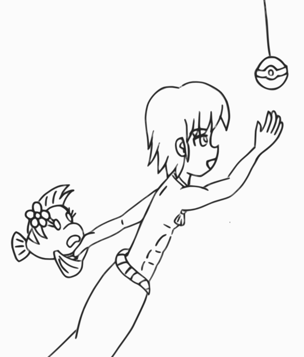how to catch a merman lineart by AzureMikari