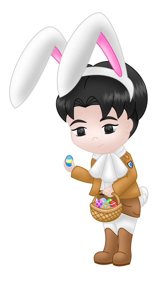 Levi easter bunny colored by AzureMikari