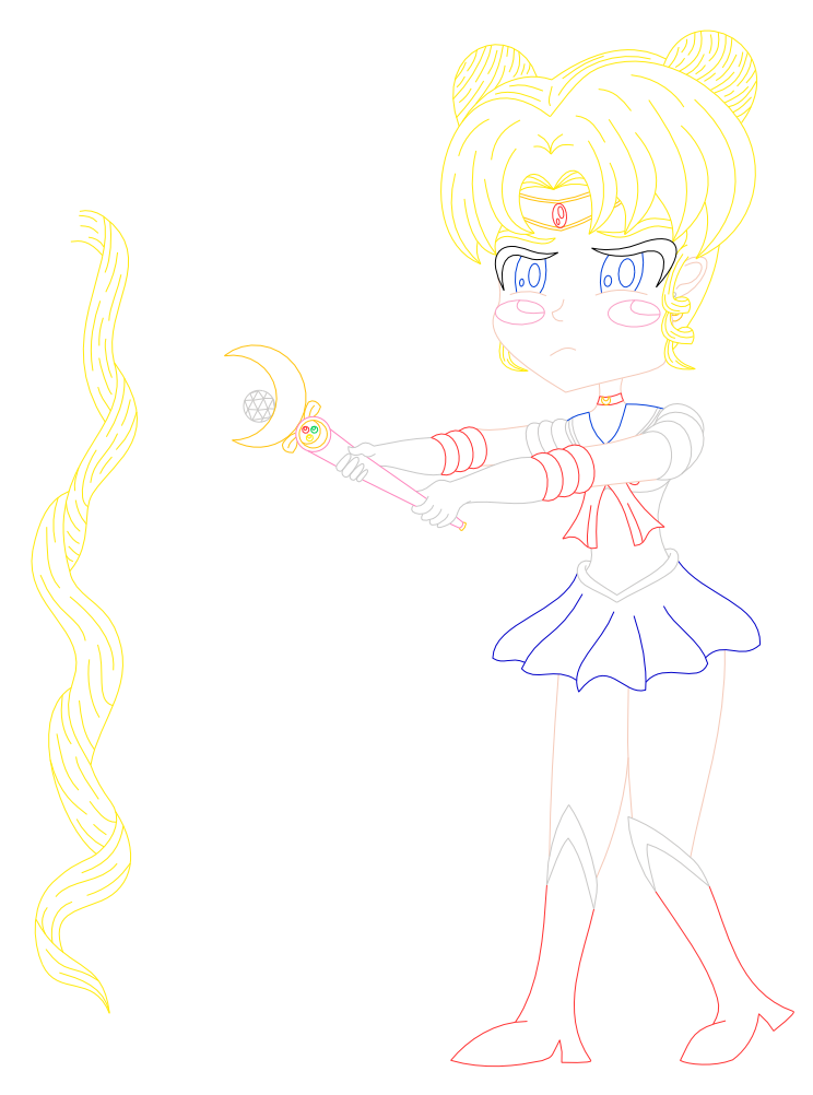 I have a wand (Sailor Moon) [lineart] by AzureMikari