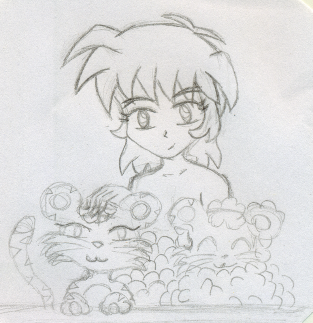 bubble bath sketch by AzureMikari