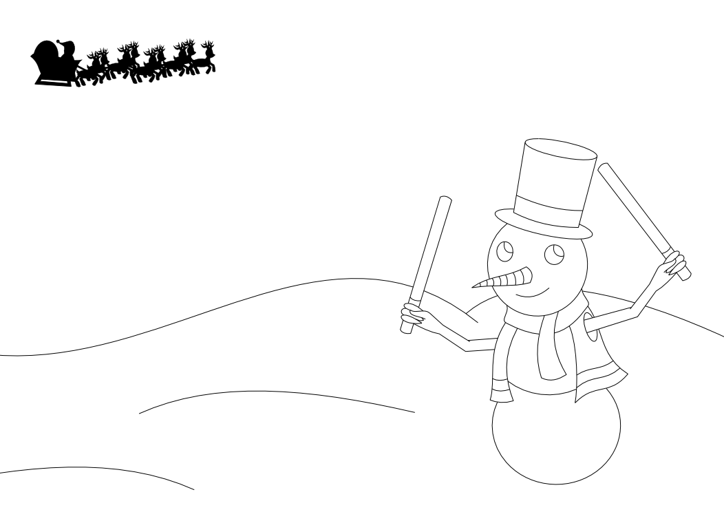 landing snowman lineart by AzureMikari
