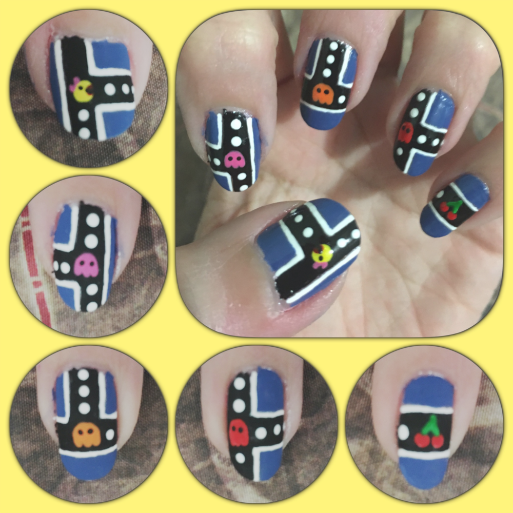 Pacman manicure left by AzureMikari