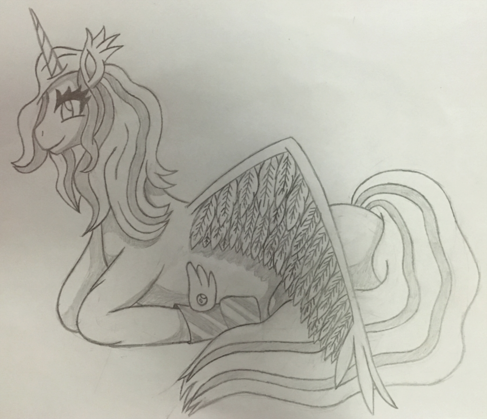 Alicorn sketch by AzureMikari