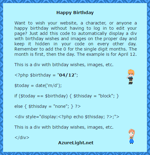 PHP Birthday by AzureMikari