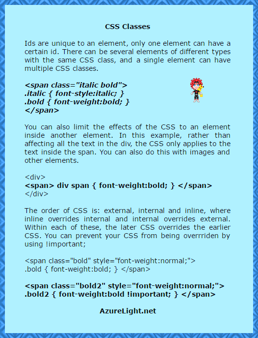 CSS Classes by AzureMikari