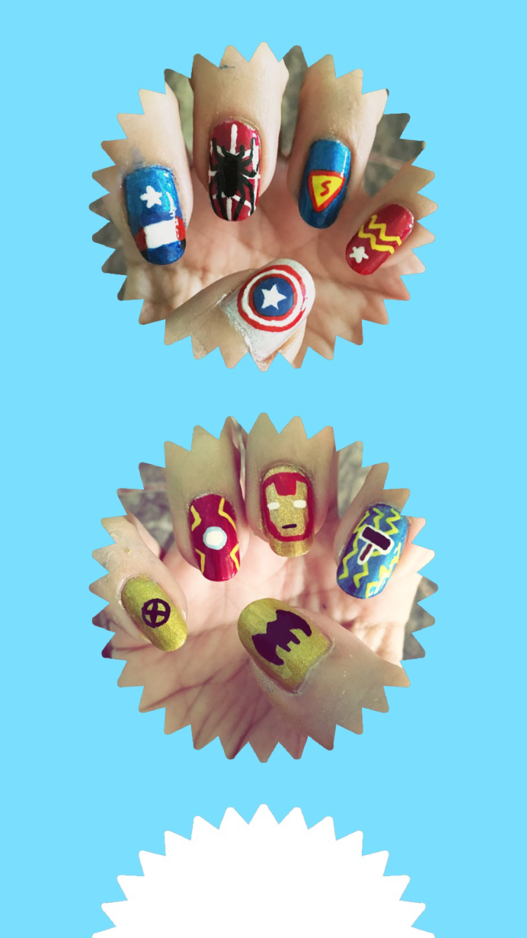 Super Hero Nail Art wallpaper by AzureMikari