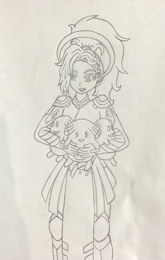 Mercy's Chansey sketch by AzureMikari