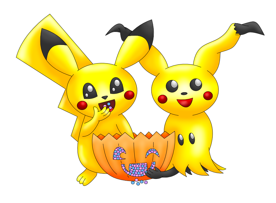 Pikachu Mimikyu Halloween transparent by AzureMikari