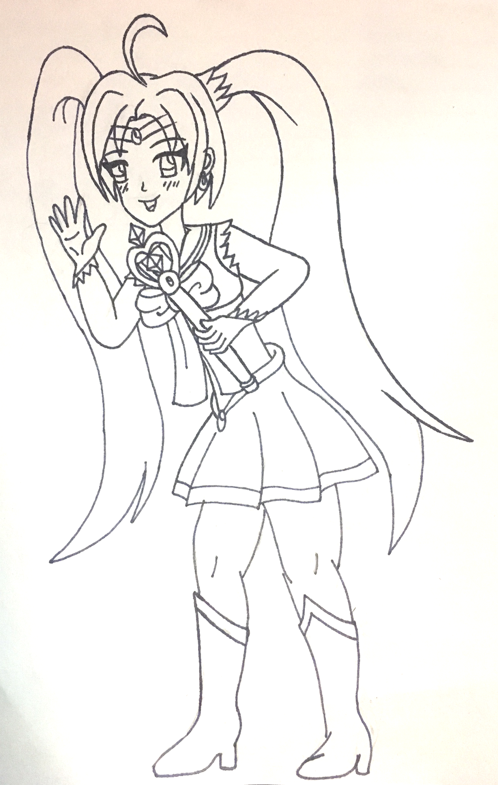 Sailor Miku sketch by AzureMikari