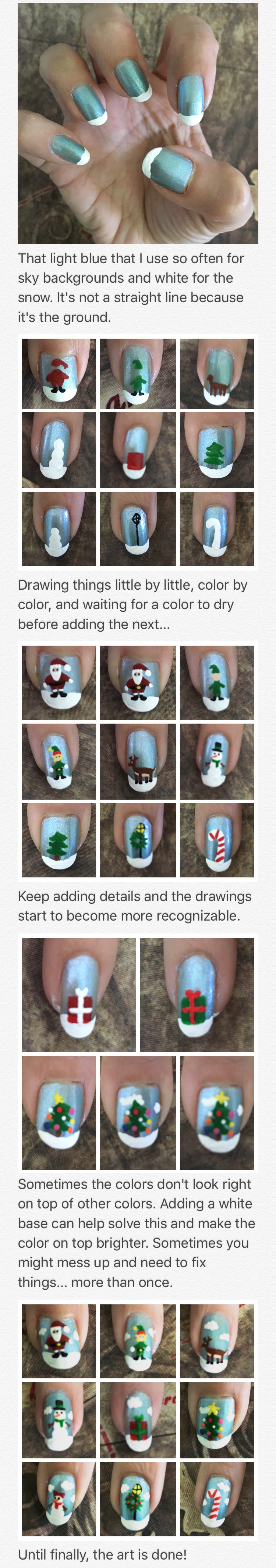Christmas Nail Art 2016 Process by AzureMikari