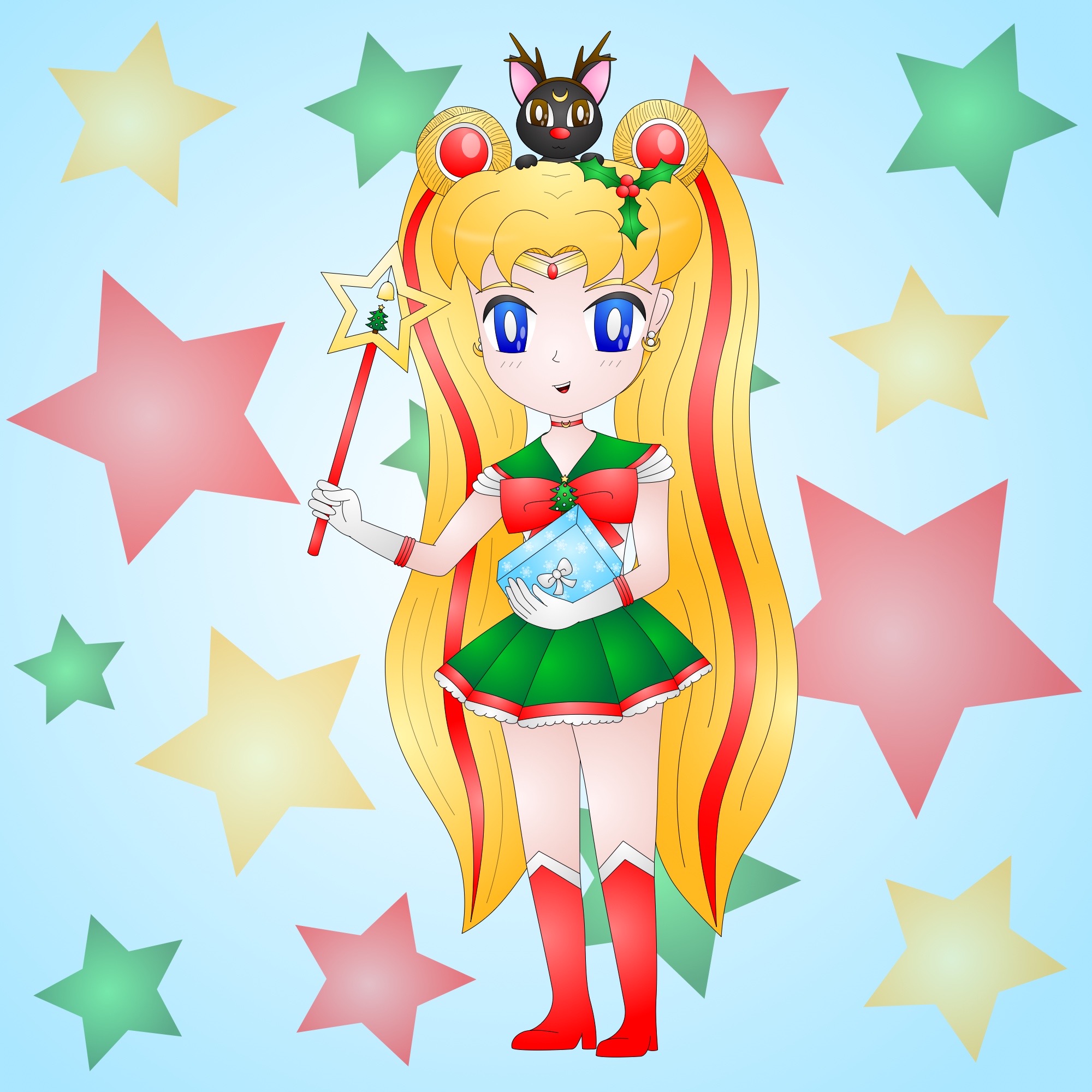 Christmas Sailor Moon by AzureMikari