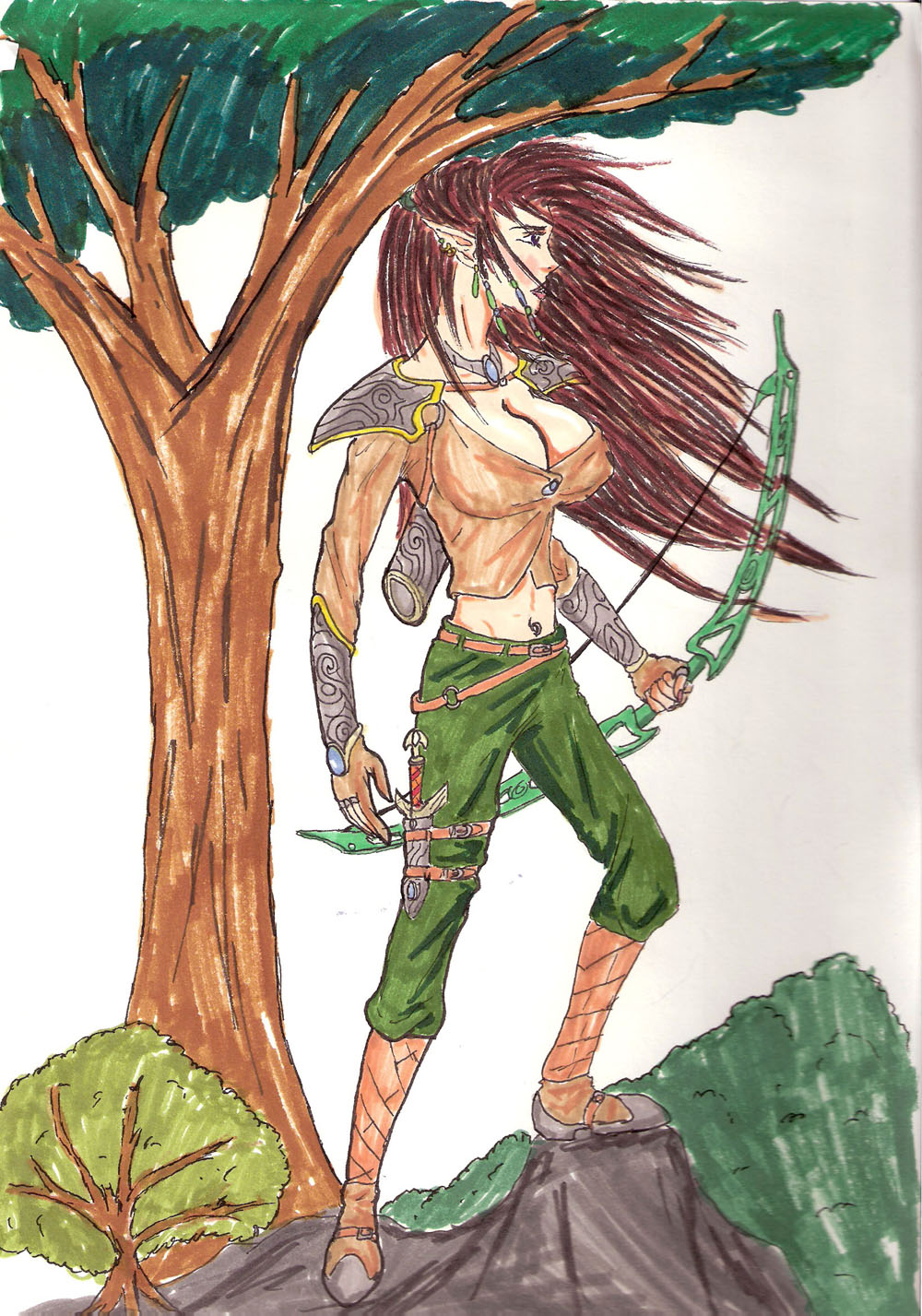 Wood Elf-Archer by abldragon