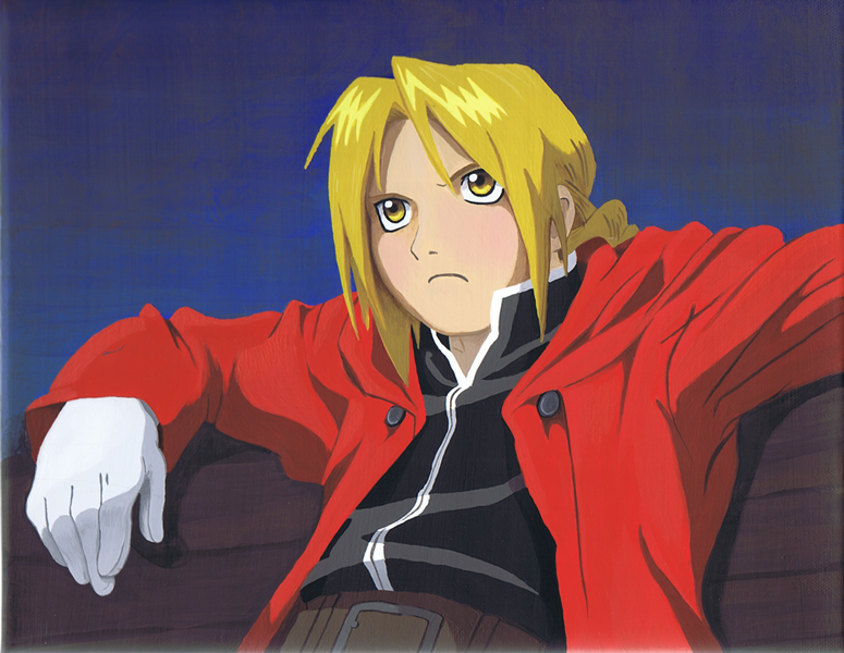 Edward Elric on Bench by ablevins
