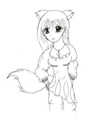 Fox Girl (in pen) by abunai_ai