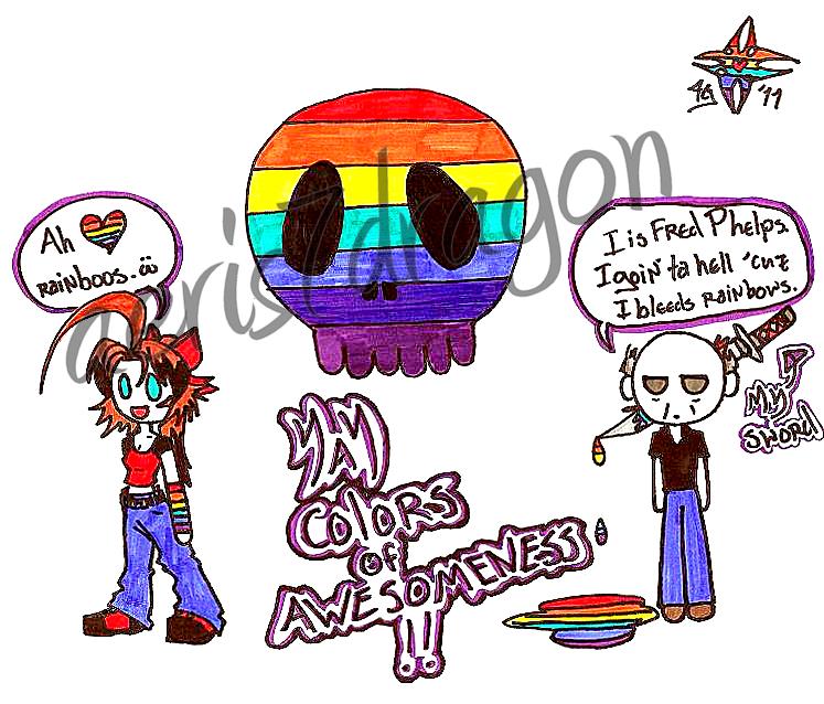 Rainbows (Warning: Contains Fred Phelps with a sword through his head) by aeris7dragon