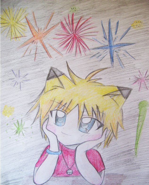 Akira looking at the fireworks by afash