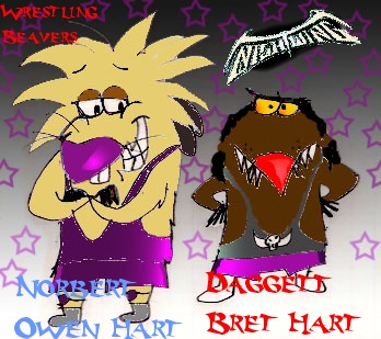 !"Wrestling Beavers (Owen and Bret Hart)"! by ala_nocturna