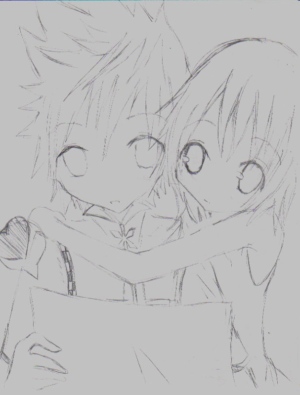 namine and roxas sketch by alchan