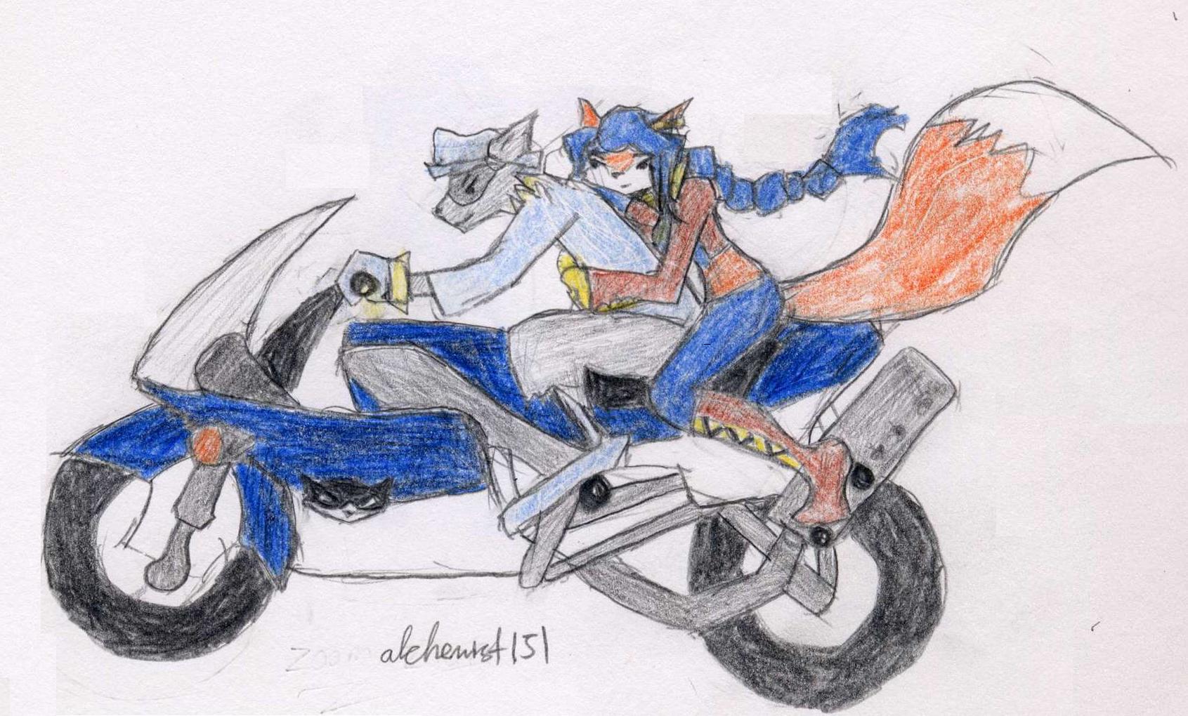 Cooper has a motorcycle! ^^ by alchemist151
